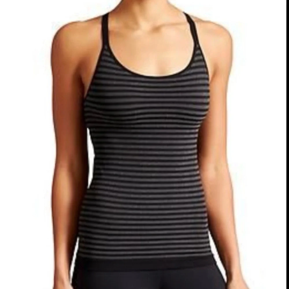 ATHLETA Up Tempo Striped Racerback Sports Tank - Size M - Picture 2 of 8